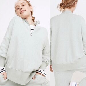 Madewelll MWL Quarter-Zip Terry Mockneck Oversized Pullover Sweater - XXS